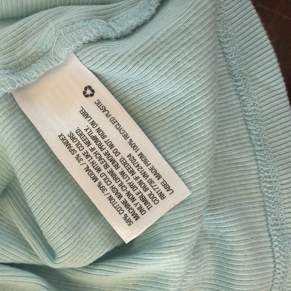 A NEW DAY High Neck Ribbed Tank Top Size Small Light Blue Green Color - Picture 7 of 7